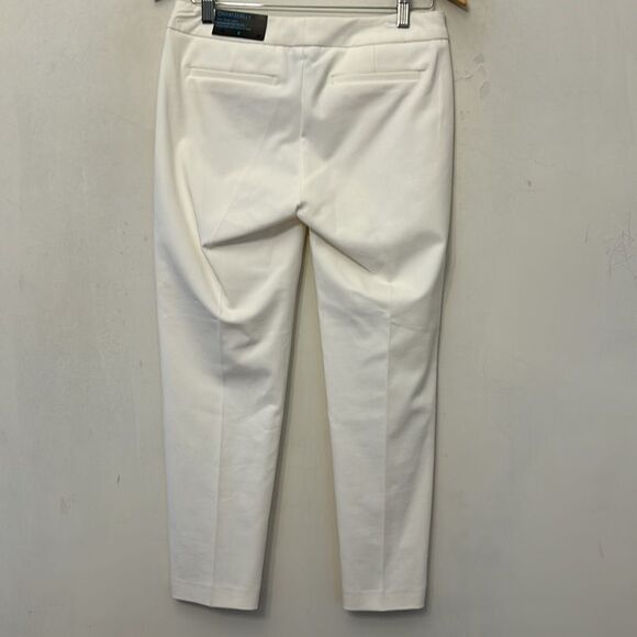 Cynthia Rowley white slim cropped pants with slit detail at ankle Size 4 New - Picture 5 of 10